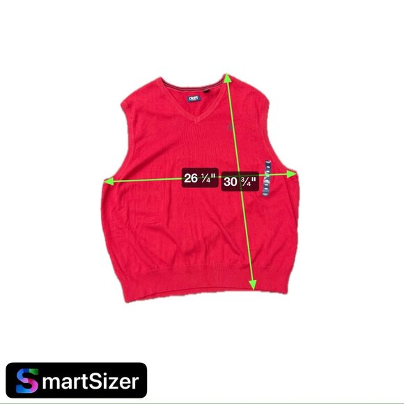 Chaps NEW Mens Red V-Neck Sleeveless Cotton Sweater Vest Size 4XB - Picture 6 of 8